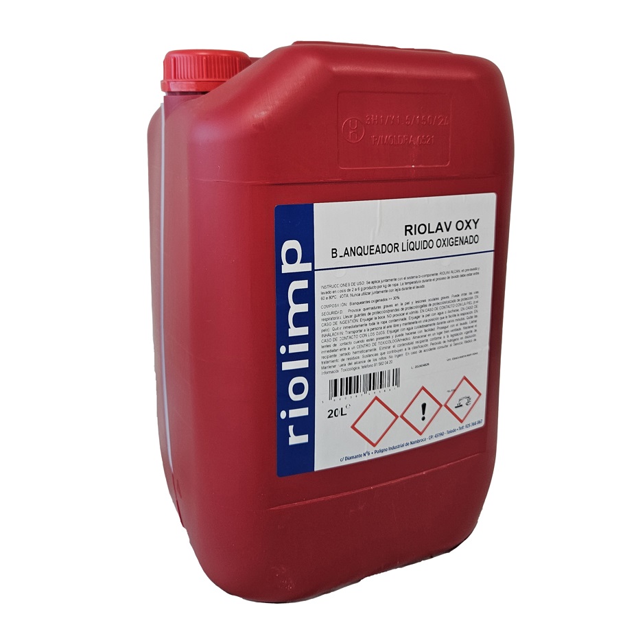RIOLAV OXY. Blanqueante liquido oxigenado garrafa de 22 Kg. 